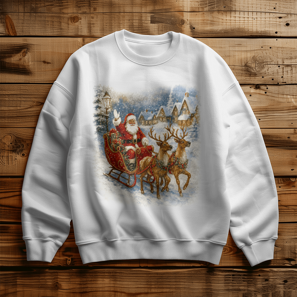 Santa's Christmas Ride  — Vintage Holiday Crewneck Sweatshirt