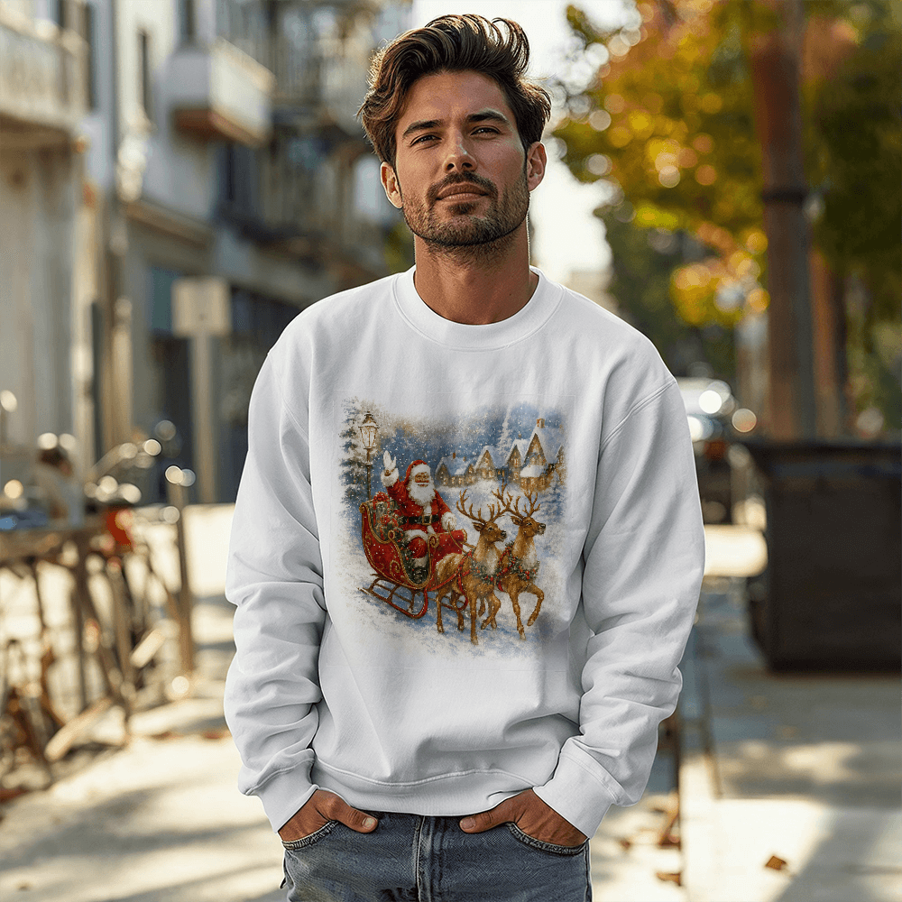 Santa's Christmas Ride  — Vintage Holiday Crewneck Sweatshirt